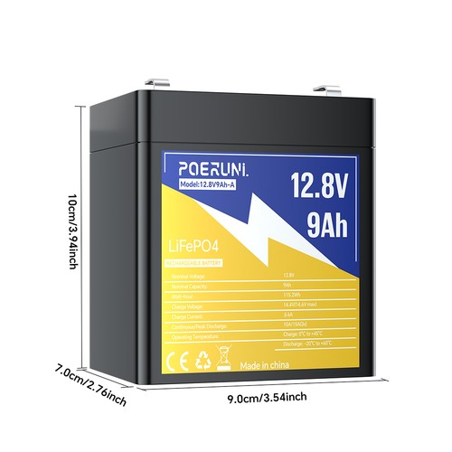 Poeruni 12v 9ah lifepo4 - 12v,
